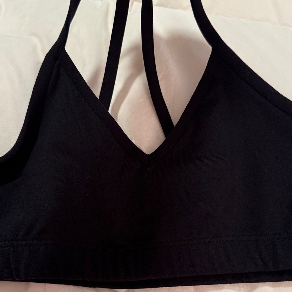 Black Strappy Women's Sports Bra S